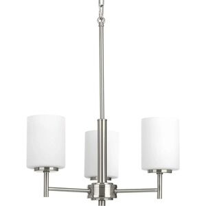 Progress Lighting - Replay  Three-Light Etched White Glass Chandelier P4318-09